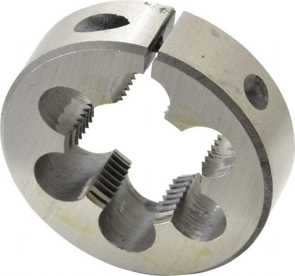 Interstate - 1-1/4 - 12 UNF Thread, 2-1/2" Outside Diam High Speed Steel Round Die - Right Hand Thread, Adjustable - Exact Tool & Supply