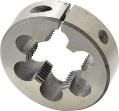 Interstate - 1-1/4 - 12 UNF Thread, 2-1/2" Outside Diam High Speed Steel Round Die - Right Hand Thread, Adjustable - Exact Tool & Supply