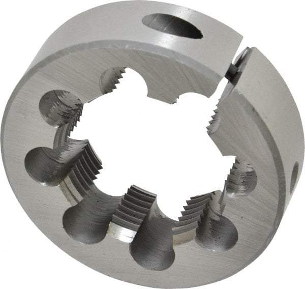 Interstate - 1-1/2 - 12 UNF Thread, 2-1/2" Outside Diam High Speed Steel Round Die - Right Hand Thread, Adjustable - Exact Tool & Supply