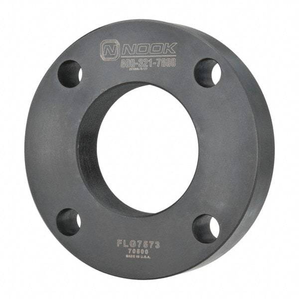 Nook Industries - 4.94" Flange OD x 0.9" Thickness Precision Acme Mounting Flange - For 2-4 Bars, 4 Mounting Holes, Steel - Exact Tool & Supply