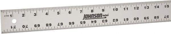 Johnson Level & Tool - 72" Long, 1/8, 1/16" Graduation, Aluminum Rule - English Graduation Style, Gray, Anodized Finish - Exact Tool & Supply