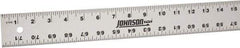 Johnson Level & Tool - 72" Long, 1/8, 1/16" Graduation, Aluminum Rule - English Graduation Style, Gray, Anodized Finish - Exact Tool & Supply