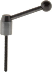 J.W. Winco - M6 x 1.0, 13.5mm Hub Diam, Steel Threaded Stud Adjustable Clamping Handle - 70mm OAL, 33.5mm High - Exact Tool & Supply