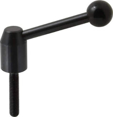 J.W. Winco - M8 x 1.25, 13.5mm Hub Diam, Steel Threaded Stud Adjustable Clamping Handle - 70mm OAL, 33.5mm High - Exact Tool & Supply