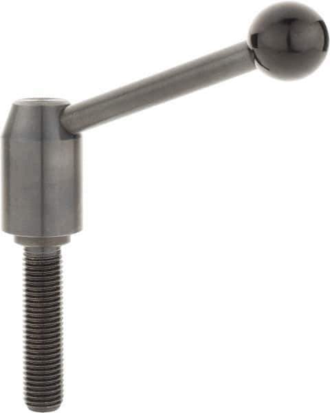 J.W. Winco - M20 x 2.5, 28mm Hub Diam, Steel Threaded Stud Adjustable Clamping Handle - Exact Tool & Supply