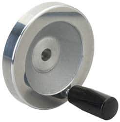 Value Collection - 3.15" Diam, Aluminum Handwheel with Handle - 1.02" Hub Diam - Exact Tool & Supply