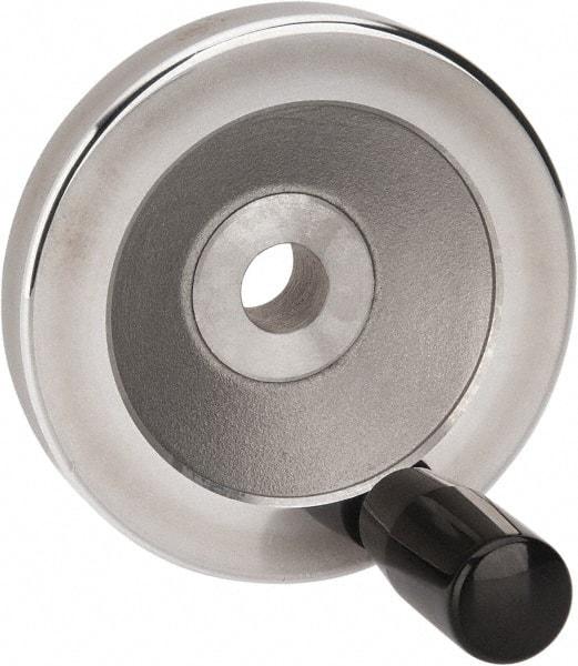 Value Collection - 3.15" Diam, Aluminum Handwheel with Handle - 1.02" Hub Diam - Exact Tool & Supply