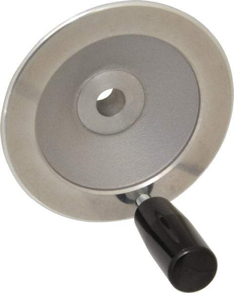 Value Collection - 3.94" Diam, Aluminum Handwheel with Handle - 1.1" Hub Diam - Exact Tool & Supply
