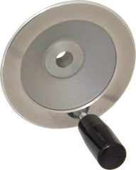Value Collection - 3.94" Diam, Aluminum Handwheel with Handle - 1.1" Hub Diam - Exact Tool & Supply