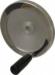Value Collection - 6.3" Diam, Aluminum Handwheel with Handle - 1.42" Hub Diam - Exact Tool & Supply