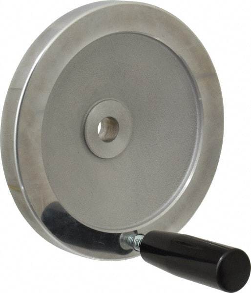 Value Collection - 6.3" Diam, Aluminum Handwheel with Handle - 1.42" Hub Diam - Exact Tool & Supply