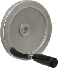 Value Collection - 6.3" Diam, Aluminum Handwheel with Handle - 1.42" Hub Diam - Exact Tool & Supply