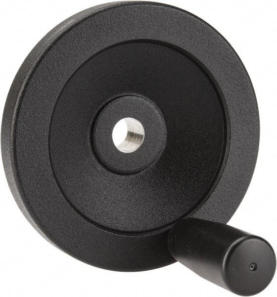 Value Collection - 3.94" Diam, Aluminum Handwheel with Handle - 1.1" Hub Diam - Exact Tool & Supply