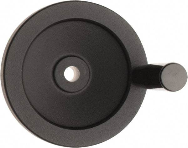 Value Collection - 4.92" Diam, Aluminum Handwheel with Handle - 1.22" Hub Diam - Exact Tool & Supply