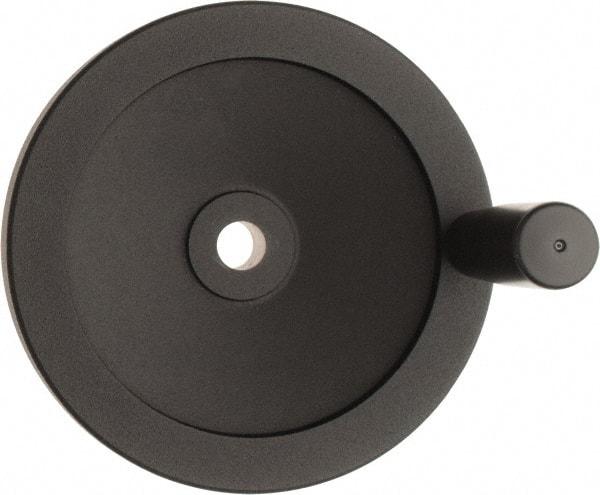 Value Collection - 6.3" Diam, Aluminum Handwheel with Handle - 1.42" Hub Diam - Exact Tool & Supply