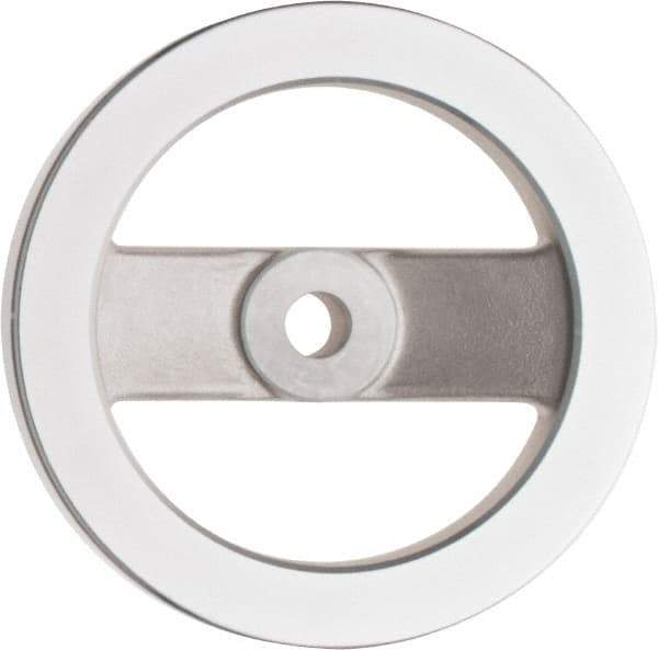 Value Collection - 4.92", 2 Spoke Handwheel - 1.22" Hub, Aluminum, Polished Finish - Exact Tool & Supply
