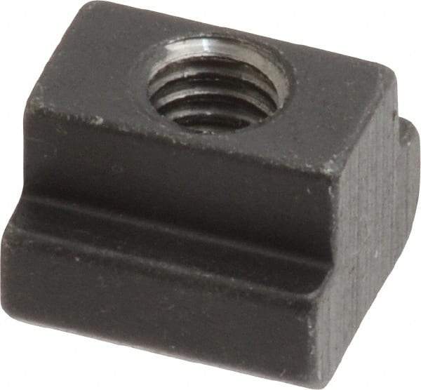 HALDER - M6 Tapped Through T Slot Nut - 7.6mm Slot Width, 13 x 6mm Base Width x Height, 13 x 10mm OAL x Height - Exact Tool & Supply