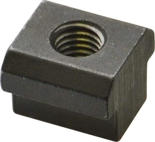 HALDER - M8 Tapped Through T Slot Nut - 11.6mm Slot Width, 18 x 7mm Base Width x Height, 18 x 14mm OAL x Height - Exact Tool & Supply
