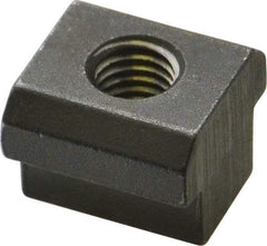 HALDER - M8 Tapped Through T Slot Nut - 11.6mm Slot Width, 18 x 7mm Base Width x Height, 18 x 14mm OAL x Height - Exact Tool & Supply