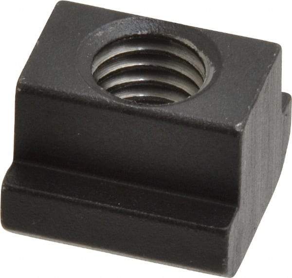 HALDER - M10 Tapped Through T Slot Nut - 11.6mm Slot Width, 18 x 7mm Base Width x Height, 18 x 14mm OAL x Height - Exact Tool & Supply
