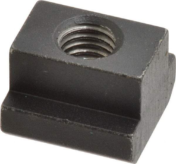 HALDER - M10 Tapped Through T Slot Nut - 13.6mm Slot Width, 22 x 8mm Base Width x Height, 22 x 16mm OAL x Height - Exact Tool & Supply