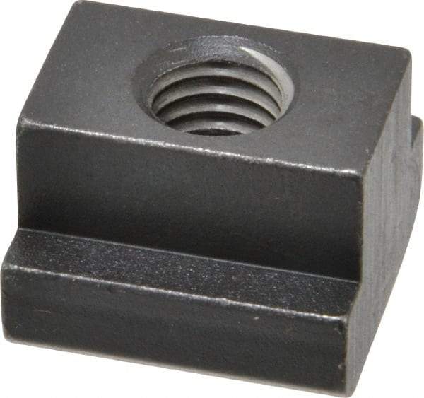 HALDER - M12 Tapped Through T Slot Nut - 17.6mm Slot Width, 28 x 10mm Base Width x Height, 28 x 20mm OAL x Height - Exact Tool & Supply
