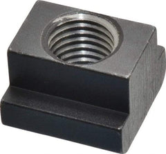 HALDER - M16 Tapped Through T Slot Nut - 17.6mm Slot Width, 28 x 10mm Base Width x Height, 28 x 20mm OAL x Height - Exact Tool & Supply