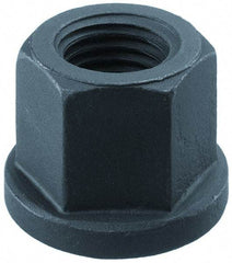 Gibraltar - M20, 37mm Flange Diam, 30mm High, 30mm Across Flats, Flange Nut - Grade 10 Steel, Black Phosphate Finish, 6" Flange Height, DIN 6331 - Exact Tool & Supply
