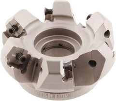 Iscar - 3.58" Cut Diam, 1" Arbor Hole, 0.276" Max Depth of Cut, 45° Indexable Chamfer & Angle Face Mill - 6 Inserts, S845 SX.U 16.. Insert, Right Hand Cut, 6 Flutes, Through Coolant, Series Helido - Exact Tool & Supply
