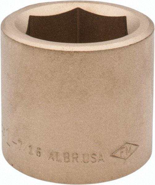 Ampco - 1-7/16", 3/4" Drive, Standard Hand Socket - 6 Points, 2" OAL, Aluminum Bronze - Exact Tool & Supply