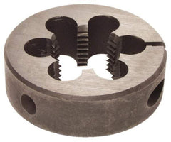 Interstate - 1-3/8 - 14 Thread, 2-1/2" Outside Diam High Speed Steel Round Die - Right Hand Thread, Adjustable - Exact Tool & Supply