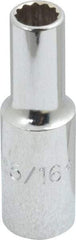 Proto - 5/16", 3/8" Drive, Deep Hand Socket - 12 Points, 2-1/8" OAL, Chrome Finish - Exact Tool & Supply