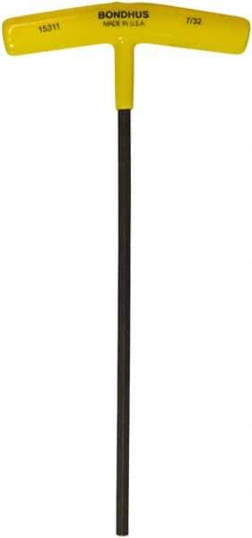 Bondhus - 7/32" Hex, T-Handle Cushion Grip, Hex Key - 9" OAL, Protanium High Torque Steel, Inch System of Measurement - Exact Tool & Supply