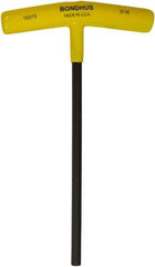 Bondhus - 5/16" Hex, T-Handle Cushion Grip, Hex Key - 9" OAL, Protanium High Torque Steel, Inch System of Measurement - Exact Tool & Supply