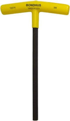 Bondhus - 3/8" Hex, T-Handle Cushion Grip, Hex Key - 9" OAL, Protanium High Torque Steel, Inch System of Measurement - Exact Tool & Supply