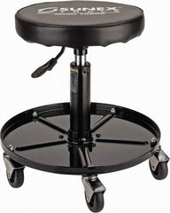 Sunex Tools - 15-1/2 to 20-1/2" High, Adjustable Height Stool - Vinyl Seat, Black - Exact Tool & Supply