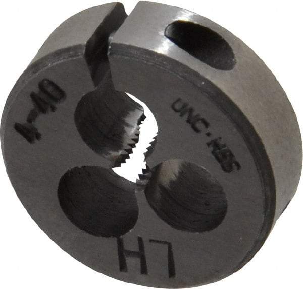 Interstate - #4-40 UNC Thread, 13/16" Outside Diam High Speed Steel Round Die - Left Hand Thread, Adjustable - Exact Tool & Supply