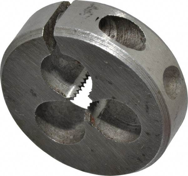 Interstate - #5-40 UNC Thread, 13/16" Outside Diam High Speed Steel Round Die - Left Hand Thread, Adjustable - Exact Tool & Supply