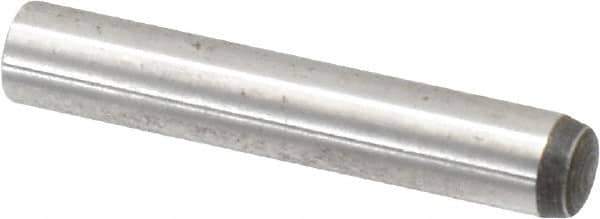 Value Collection - 6mm Diam x 35mm Pin Length Alloy Steel Standard Dowel Pin - C 58-62 Hardness, 13,300 Lb Breaking Strength, 1 Rounded End - Exact Tool & Supply