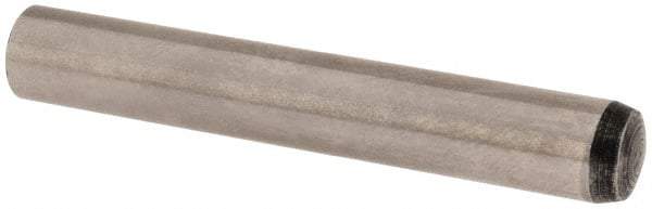 Value Collection - 6mm Diam x 40mm Pin Length Alloy Steel Standard Dowel Pin - C 58-62 Hardness, 13,300 Lb Breaking Strength, 1 Rounded End - Exact Tool & Supply