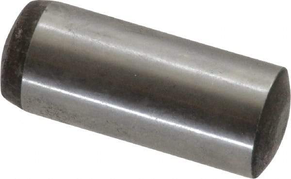 Value Collection - 10mm Diam x 25mm Pin Length Alloy Steel Standard Dowel Pin - C 58-62 Hardness, 37,100 Lb Breaking Strength, 1 Rounded End - Exact Tool & Supply