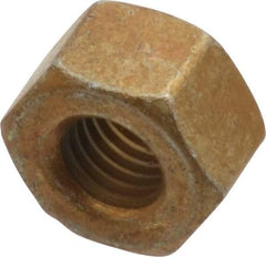 Value Collection - 1/4-28 UNF Steel Right Hand Hex Nut - 7/16" Across Flats, 0.264" High, Zinc Yellow Dichromate Cad & Waxed Finish - Exact Tool & Supply