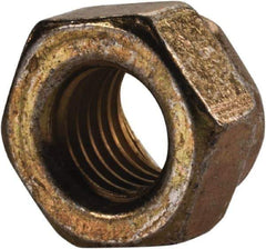 Made in USA - 5/16-24 UNF Grade L9 Hex Lock Nut with Distorted Thread - 1/2" Width Across Flats, 17/64" High, Cadmium Dichromate Finish - Exact Tool & Supply