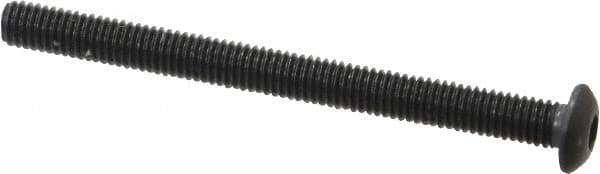 Value Collection - #10-32 UNF Hex Socket Drive, Button Screw - Alloy Steel, Black Oxide Finish, Fully Threaded, 2-1/4" Length Under Head - Exact Tool & Supply