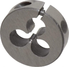 Interstate - #6-40 UNF Thread, 13/16" Outside Diam High Speed Steel Round Die - Left Hand Thread, Adjustable - Exact Tool & Supply