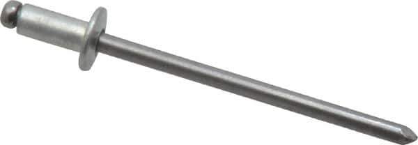 Marson - Size 44 Button Head Steel Open End Blind Rivet - Steel Mandrel, 0.032" to 1/8" Grip, 1/4" Head Diam, 0.129" to 0.133" Hole Diam, 0.275" Length Under Head, 1/8" Body Diam - Exact Tool & Supply