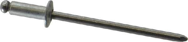 Marson - Button Head Steel Open End Blind Rivet - Steel Mandrel, 0.126" to 0.187" Grip, 1/4" Head Diam, 0.129" to 0.133" Hole Diam, 0.337" Length Under Head, 1/8" Body Diam - Exact Tool & Supply