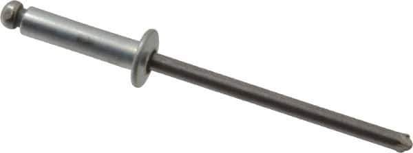 Marson - Button Head Steel Open End Blind Rivet - Steel Mandrel, 0.313" to 3/8" Grip, 1/4" Head Diam, 0.129" to 0.133" Hole Diam, 0.525" Length Under Head, 1/8" Body Diam - Exact Tool & Supply