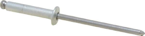 Marson - Button Head Steel Open End Blind Rivet - Steel Mandrel, 0.376" to 1/2" Grip, 1/4" Head Diam, 0.129" to 0.133" Hole Diam, 0.65" Length Under Head, 1/8" Body Diam - Exact Tool & Supply