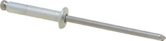 Marson - Button Head Steel Open End Blind Rivet - Steel Mandrel, 0.376" to 1/2" Grip, 1/4" Head Diam, 0.129" to 0.133" Hole Diam, 0.65" Length Under Head, 1/8" Body Diam - Exact Tool & Supply